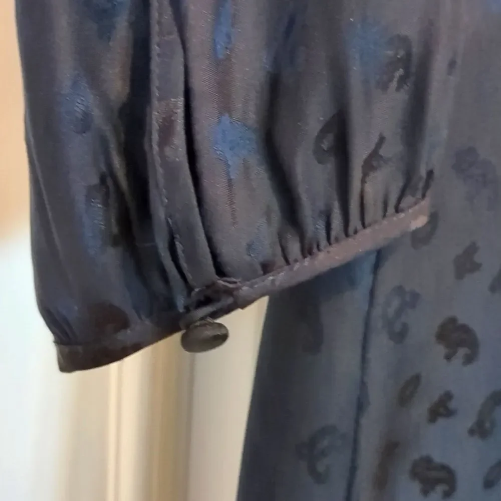 J. Crew Navy Knee Length Silk Jacquard Tonal Shift Dress Size 6